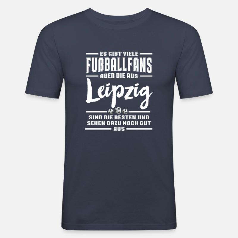 Fußball Leipzig - Männer Slim Fit T-Shirt - Navy