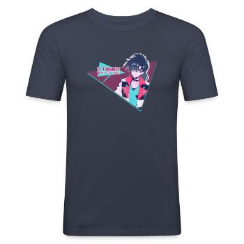 Anime Girl Punk Style Aesthetics - Männer Slim Fit T-Shirt - Navy - Vorne - Nik (191cm)