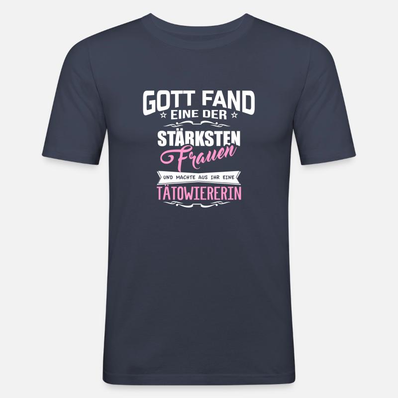 TÄTOWIERERIN - Männer Slim Fit T-Shirt - Navy