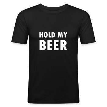Hold my Beer Challenge accepté Dicta - T-shirt près du corps Homme - noir - Devant - Nik (191cm)