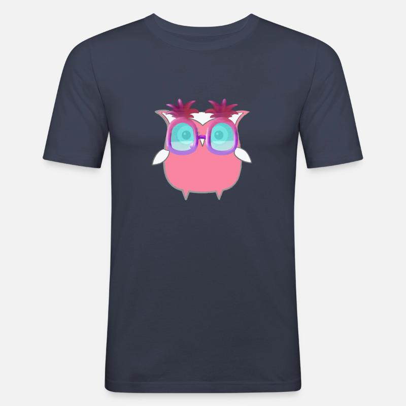Eule, Comic,pink,Sonnenbrllle, Ananas,sommer - Männer Slim Fit T-Shirt - Navy