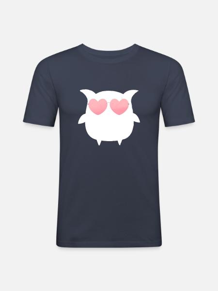 Eule, Comic, weisse eule,sonnenbrille,herz - Männer Slim Fit T-Shirt - Navy