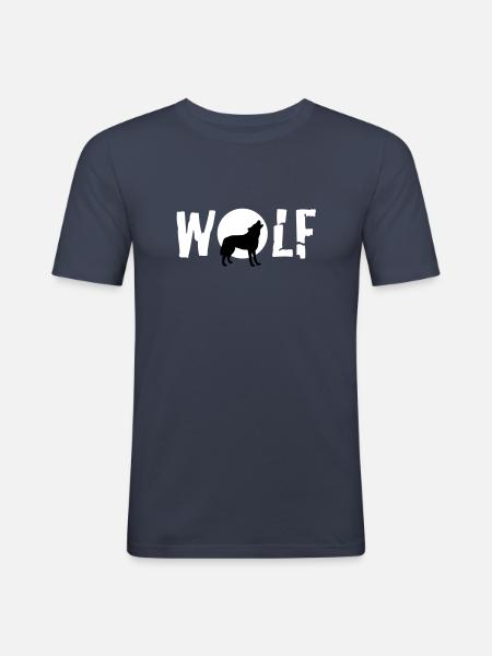 wolf_092011_c_2c - Men's Slim Fit T-Shirt - navy
