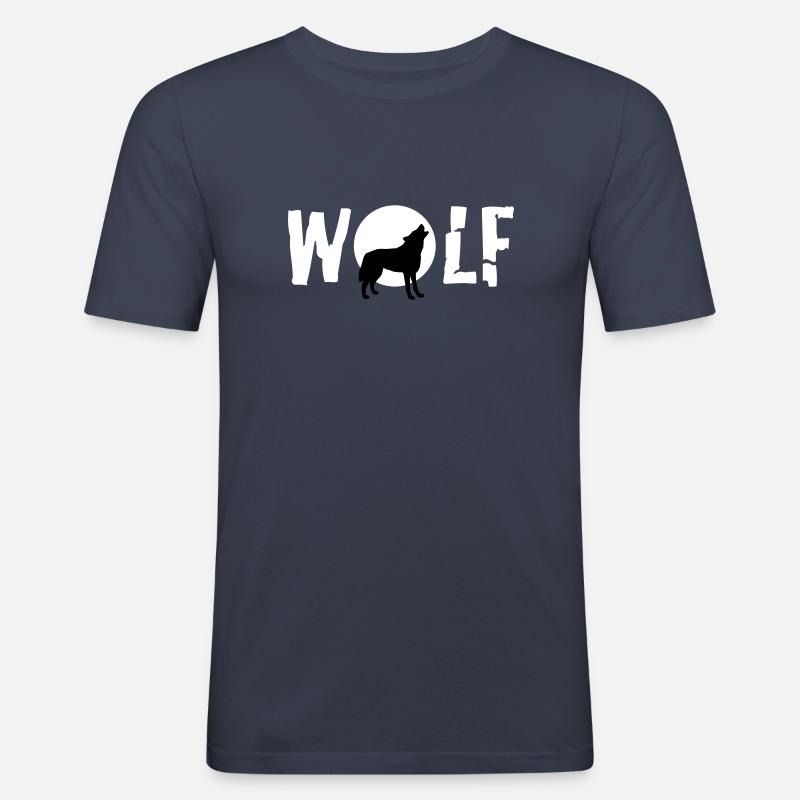 wolf_092011_c_2c - Männer Slim Fit T-Shirt - Navy