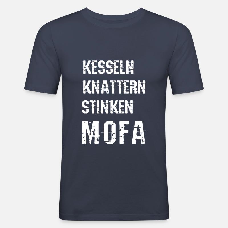 MOFA Moped Rollerfahrer Roller Geschenk - Männer Slim Fit T-Shirt - Navy
