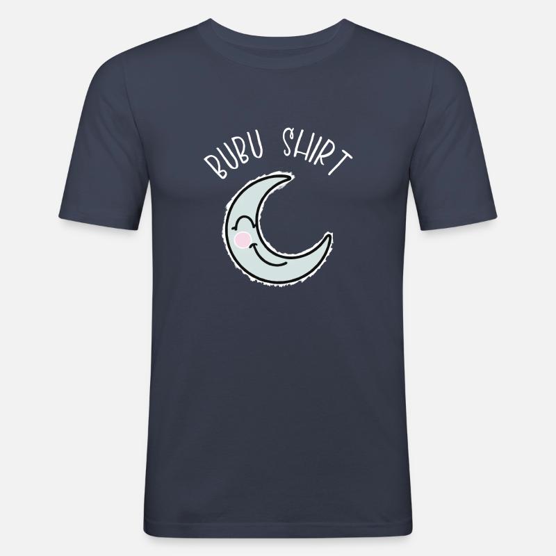 Bubu Sleeping Moon Gift Idea - Men's Slim Fit T-Shirt - navy