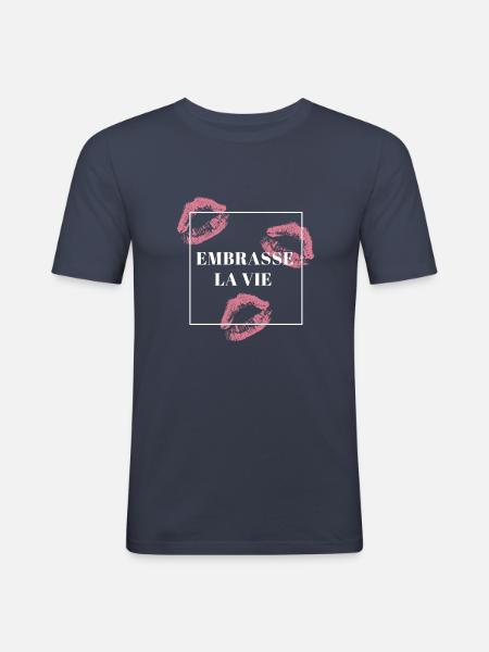 Embrace life - Men's Slim Fit T-Shirt - navy