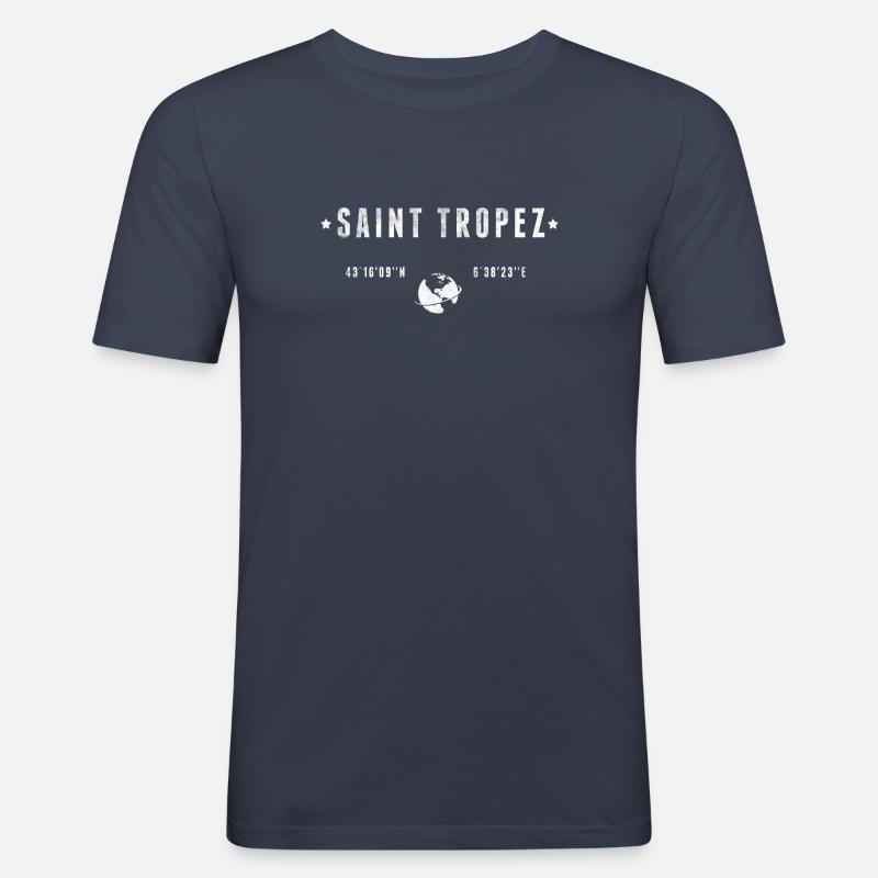 Saint Tropez - Männer Slim Fit T-Shirt - Navy
