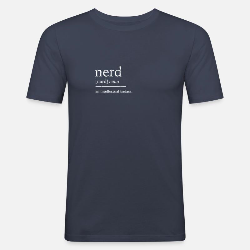 Streber Nerd - Männer Slim Fit T-Shirt - Navy