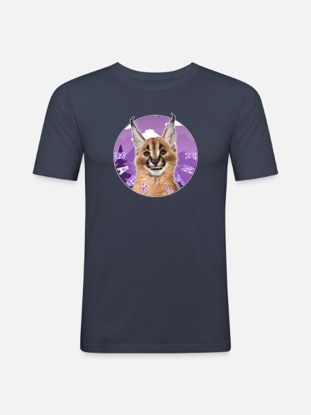 Chat Bébé Lynx - T-shirt près du corps Homme - bleu marine
