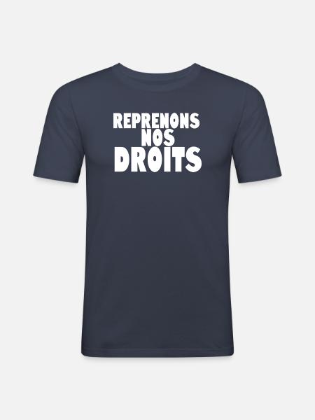 Reprenons nos doits - T-shirt près du corps Homme - bleu marine
