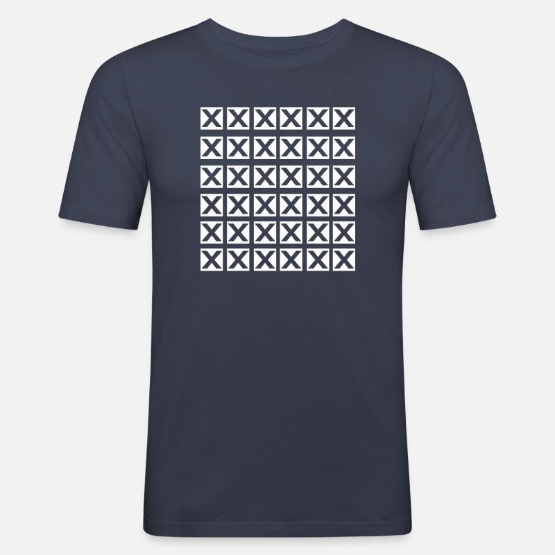 Cooles X-Grid-Design - Männer Slim Fit T-Shirt - Navy