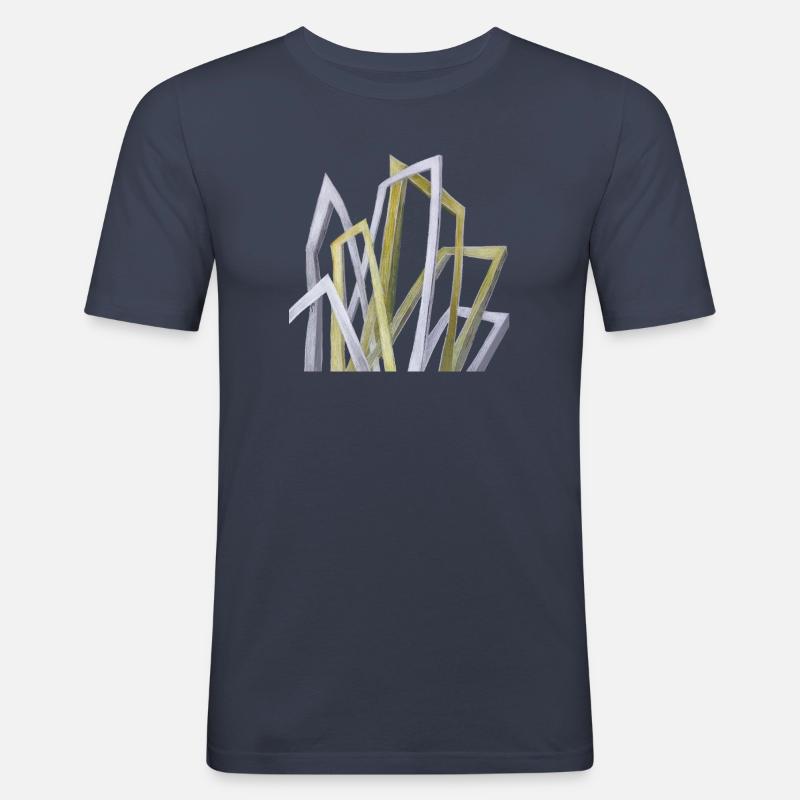 Abstrakte Formen - Männer Slim Fit T-Shirt - Navy
