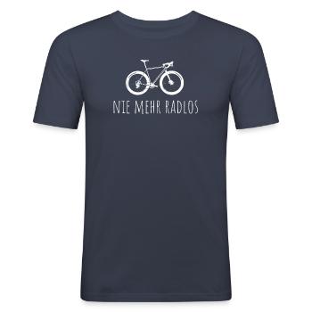 Vélo - Vélo - Cyclisme - VTT - Gravel - T-shirt près du corps Homme - bleu marine - Devant - Nik (191cm)
