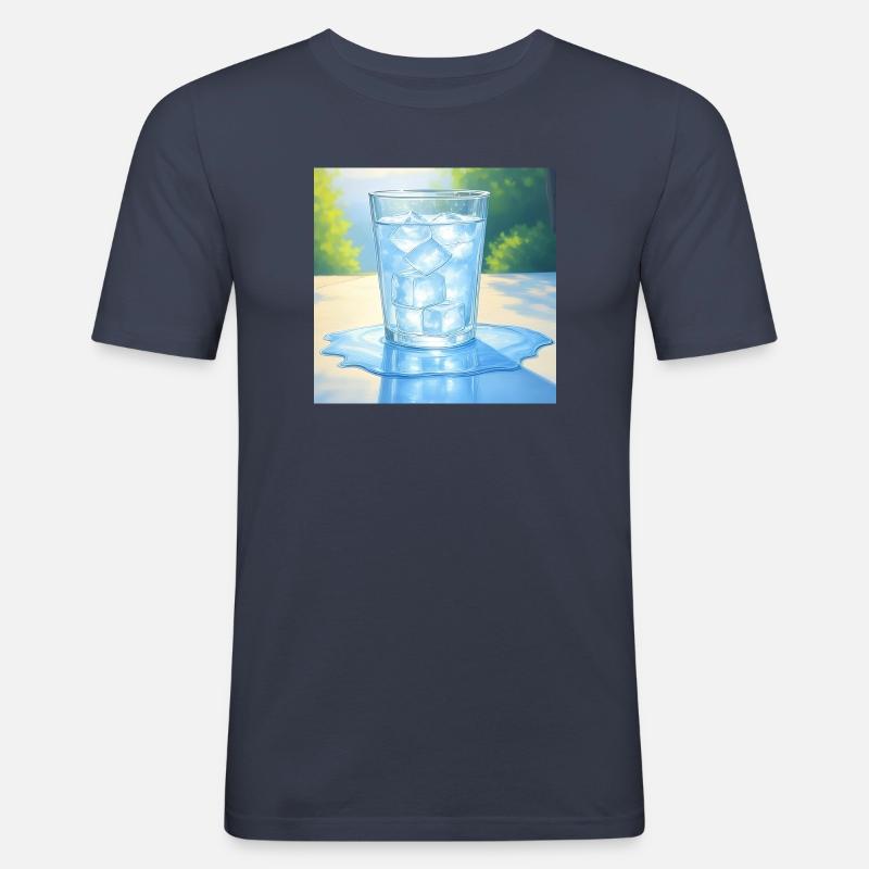 Ein Eis in der Sonne - Männer Slim Fit T-Shirt - Navy