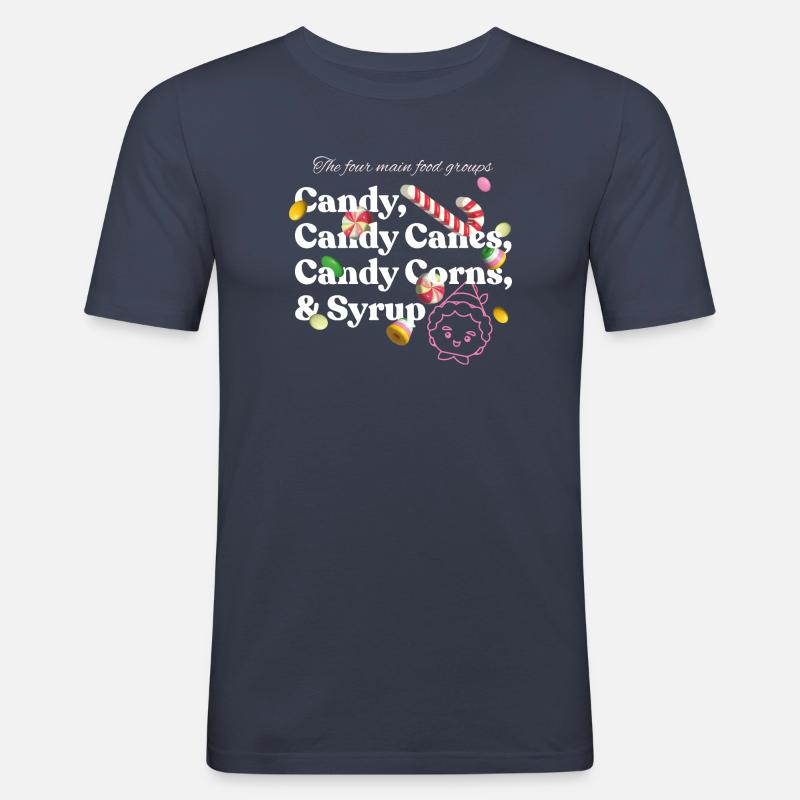 Buddy Der Weihnachtself Candy Design - Männer Slim Fit T-Shirt - Navy