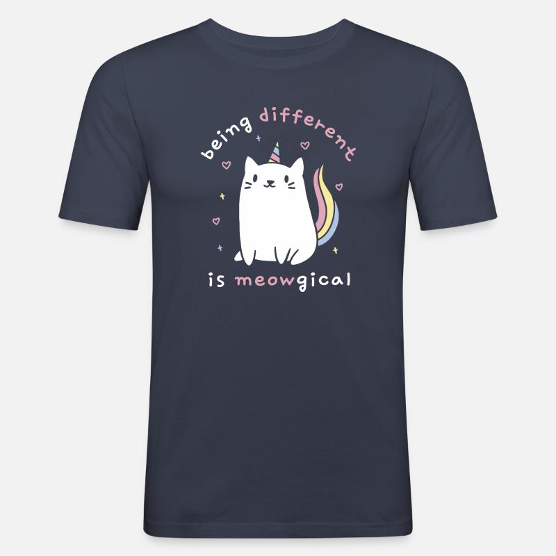 Anders zu sein ist meowgisch - Männer Slim Fit T-Shirt - Navy