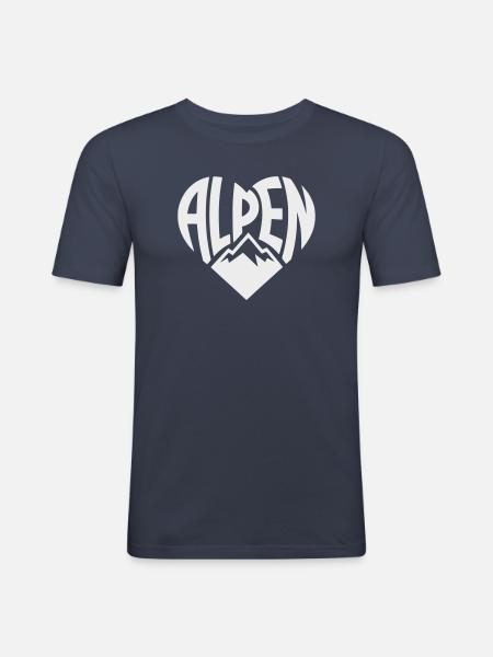 Alpen HerzTypo - Men's Slim Fit T-Shirt - navy