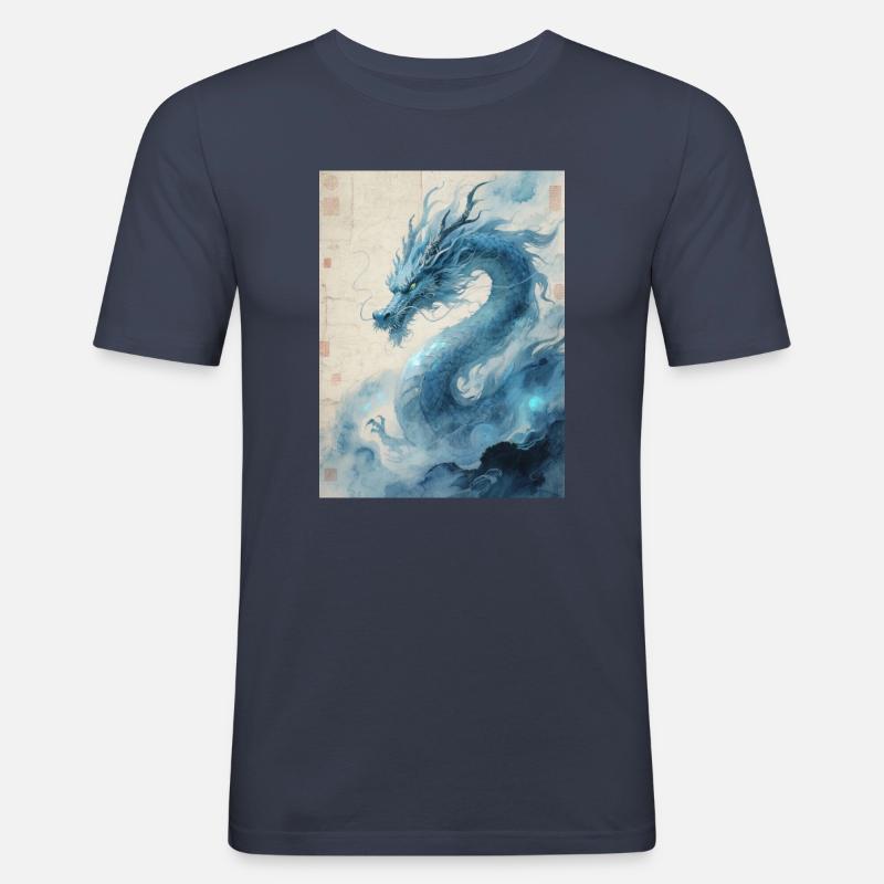 Der Erste Wind: Blauer Drache – Wiederbelebung - Männer Slim Fit T-Shirt - Navy