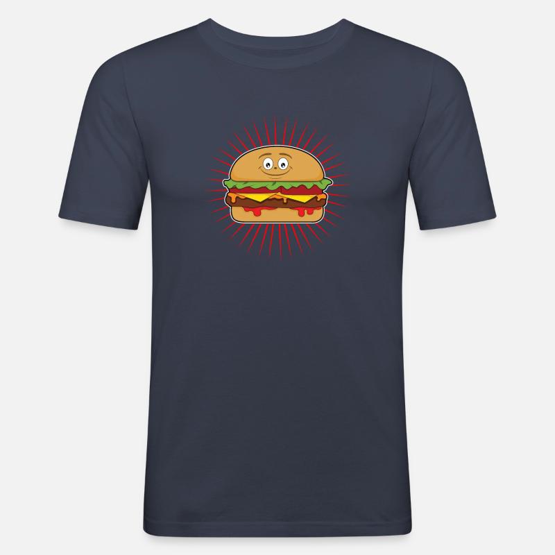 Hamburger - Männer Slim Fit T-Shirt - Navy