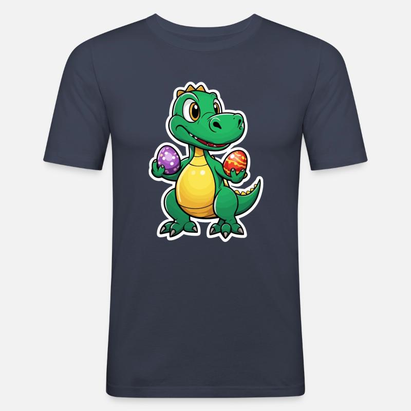 Dinosaur Easter Eggs Easter - Men's Slim Fit T-Shirt - navy