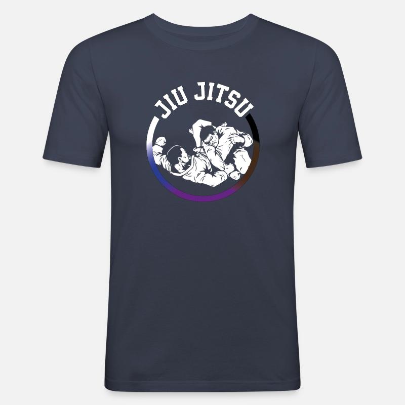 JiuJitsu Triangle/Circle - Männer Slim Fit T-Shirt - Navy