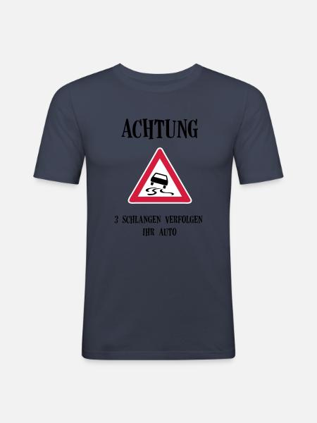 3 Schlangen - Männer Slim Fit T-Shirt - Navy
