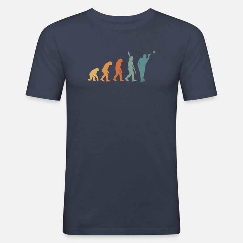 Pétanque Evolution Retro - Männer Slim Fit T-Shirt - Navy