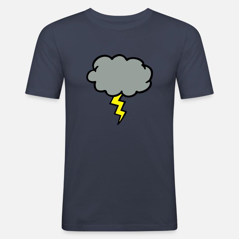 cloud thundercloud lightning thunderbolt - Men's Slim Fit T-Shirt - navy
