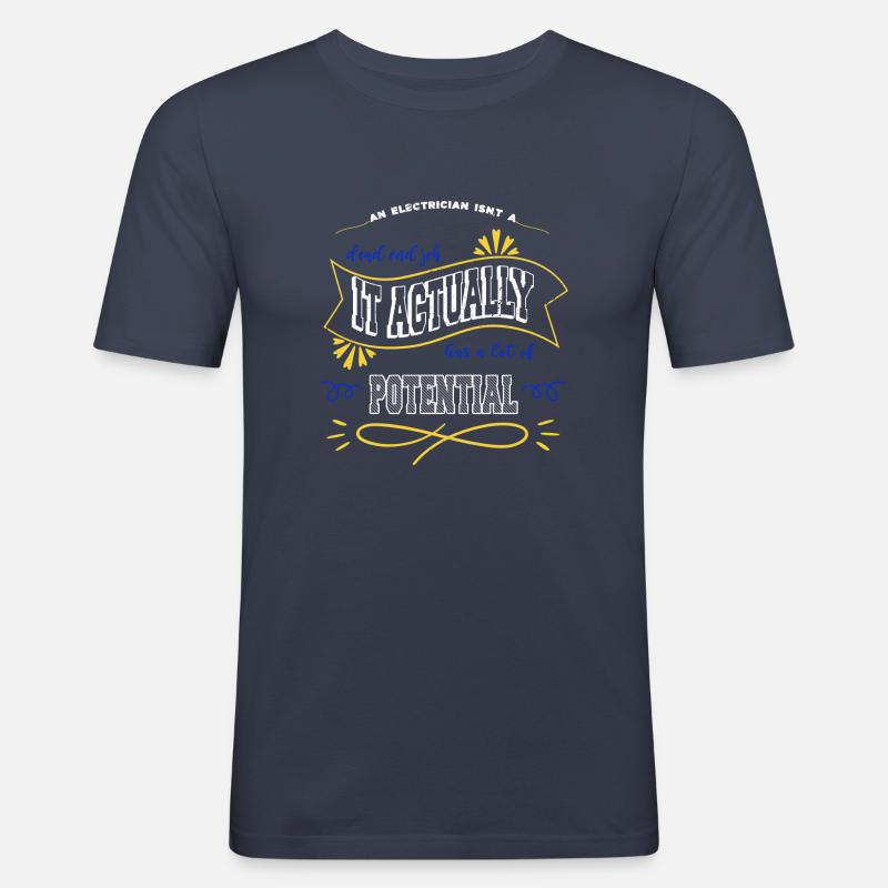 Electrician Apprentice Engineer Computer - Men's Slim Fit T-Shirt - navy