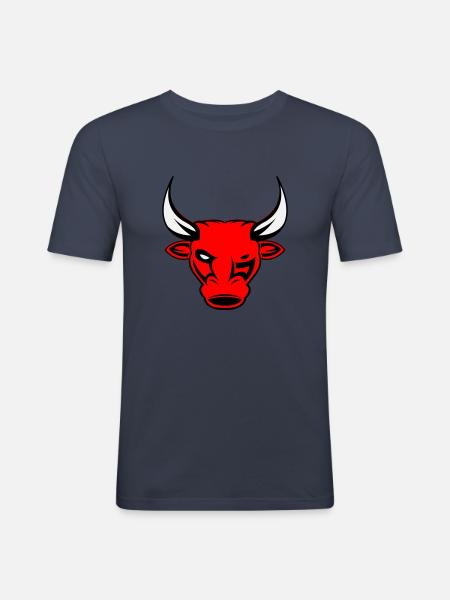 stier bulle - Männer Slim Fit T-Shirt - Navy