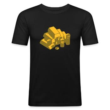 Gold - Men's Slim Fit T-Shirt - black - Front - Nik (191cm)