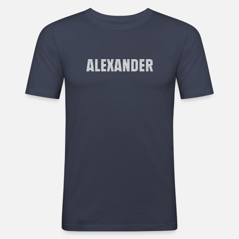 Name Alexander - Männer Slim Fit T-Shirt - Navy