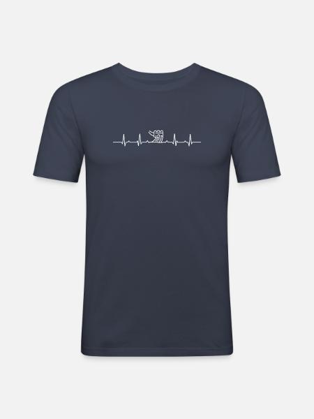 Craft Beer Flaschenschlag - Männer Slim Fit T-Shirt - Navy