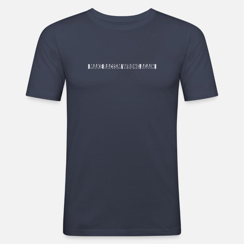 make racism wrong again - Männer Slim Fit T-Shirt - Navy