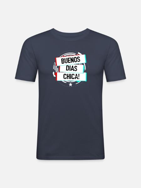 Buenos Dias Chica! - Men's Slim Fit T-Shirt - navy