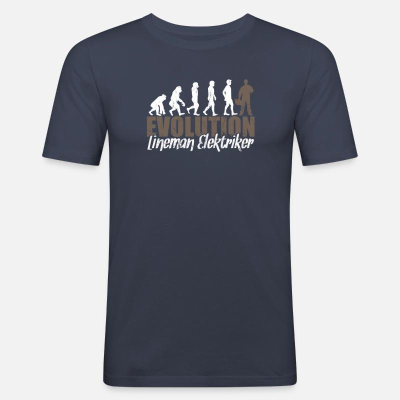 Elektriker Evolution - Männer Slim Fit T-Shirt - Navy