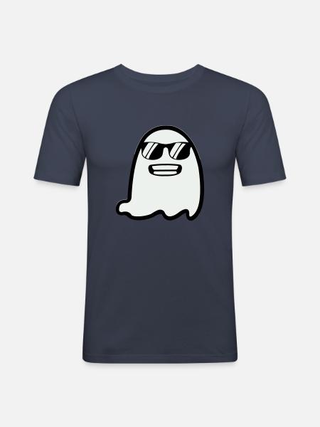 Ghost with Sunglasses - Men's Slim Fit T-Shirt - navy