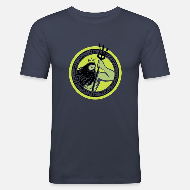 poseidon triton - Männer Slim Fit T-Shirt - Navy