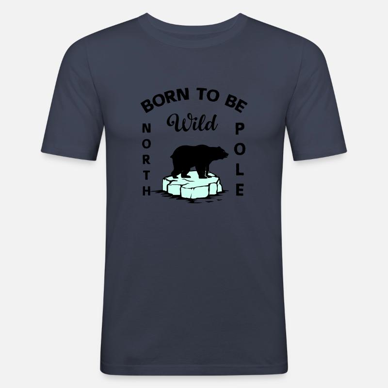 Ours polaire Wilderness Antarctique - T-shirt près du corps Homme - bleu marine