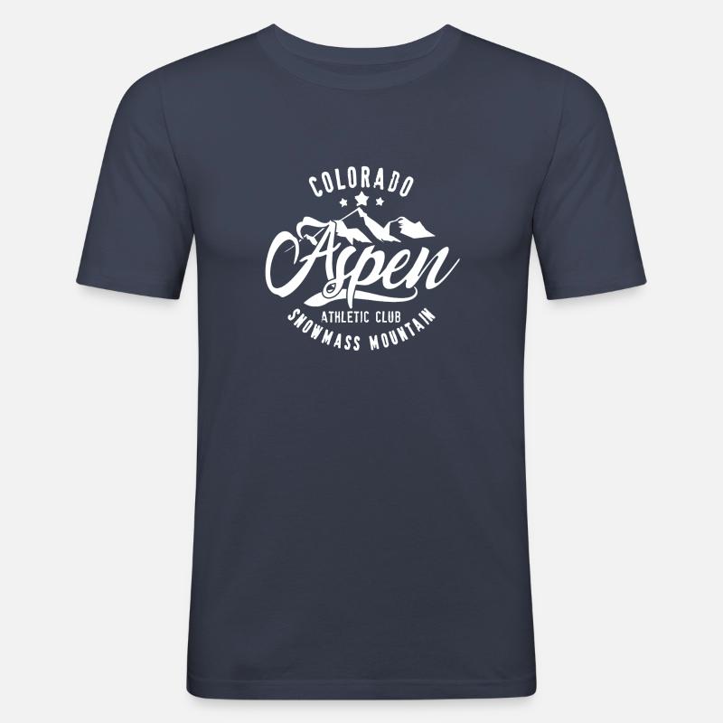 Aspen Schneemassenberg - Männer Slim Fit T-Shirt - Navy