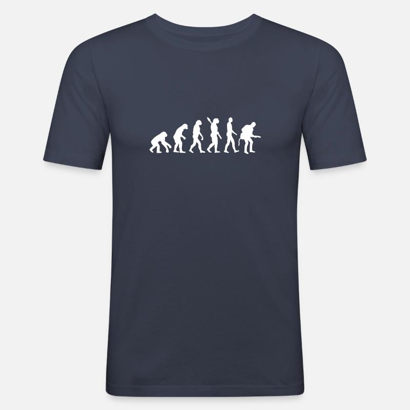 Evolution Rock Musiker - Männer Slim Fit T-Shirt - Navy