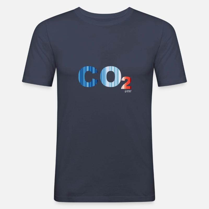 CO2-EMISSIONEN - Männer Slim Fit T-Shirt - Navy