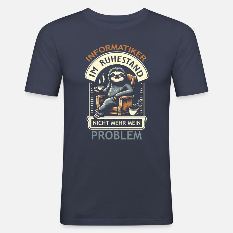 Informatiker Ruhestand - Männer Slim Fit T-Shirt - Navy