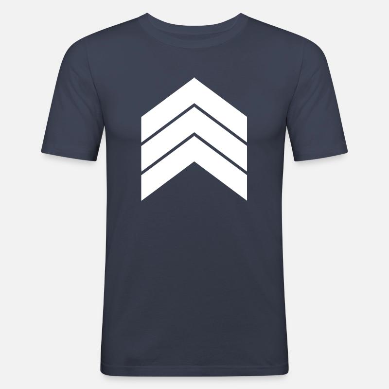 drei weisse Pfeile - Männer Slim Fit T-Shirt - Navy