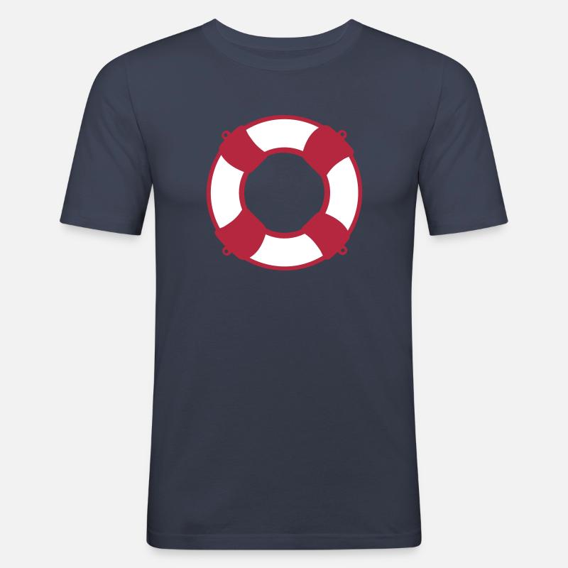 Rettungsring - Männer Slim Fit T-Shirt - Navy