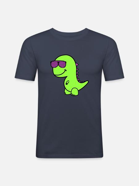 Cool Dino - Men's Slim Fit T-Shirt - navy