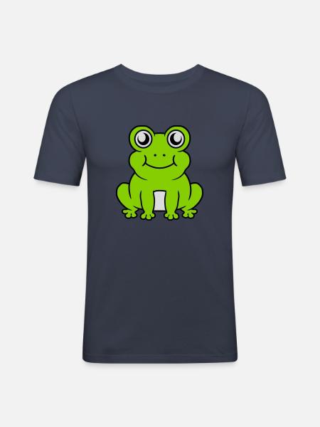 Small seated sweet frog - Men's Slim Fit T-Shirt - navy