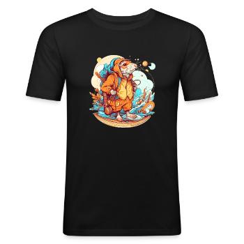 Le rat-taupe lors d’une longue promenade - T-shirt près du corps Homme - noir - Devant - Nik (191cm)