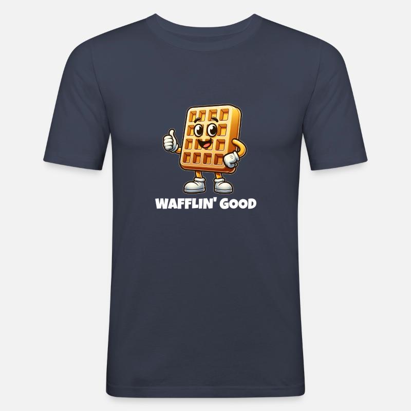 Waffelhaft gut - Männer Slim Fit T-Shirt - Navy